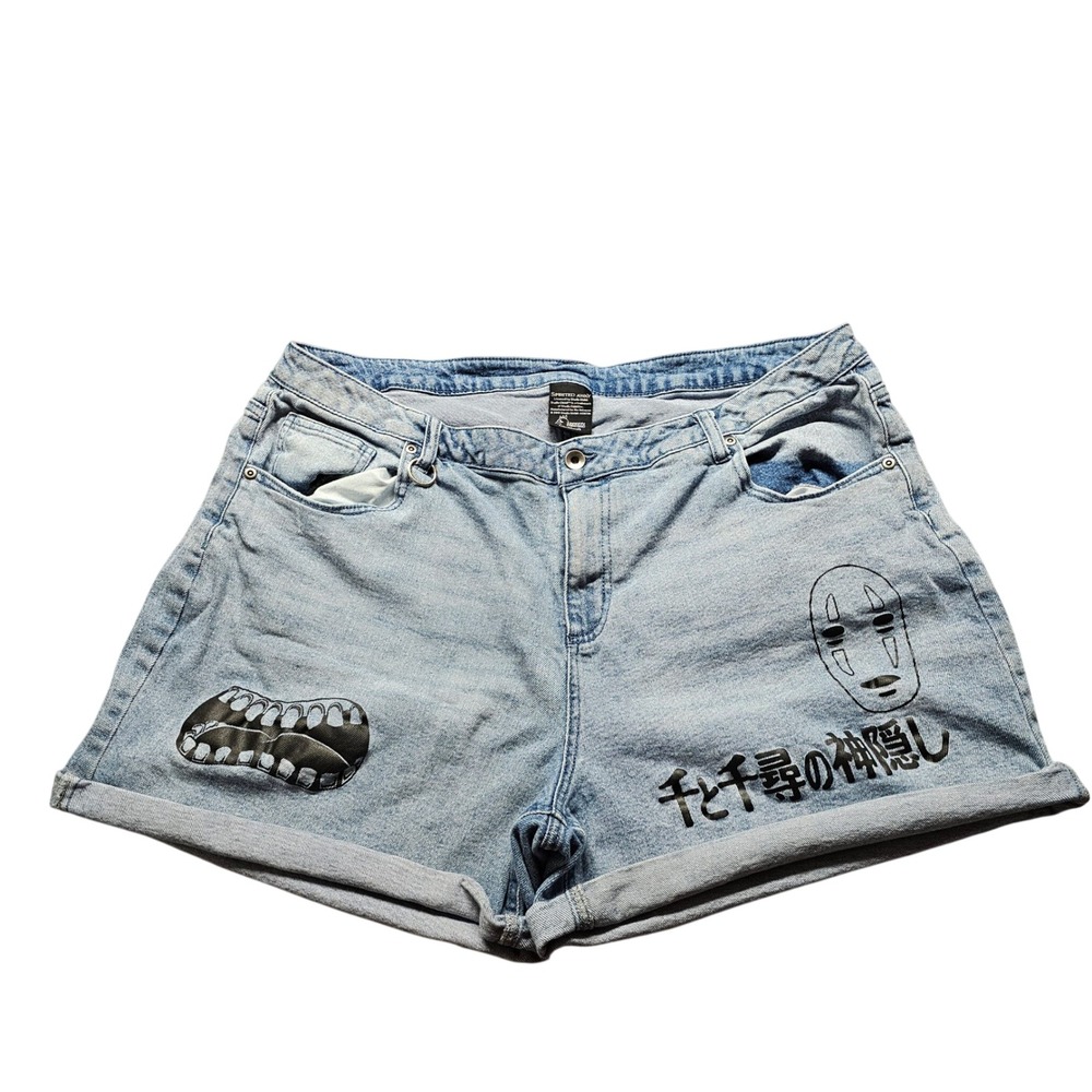 Studio Ghibli Her Universe Spirited Away Denim Shorts Womens Blue No Face Anime